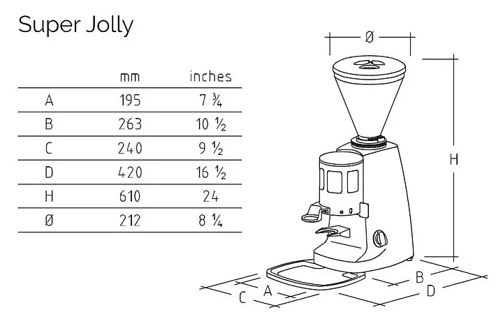 Кофемолка Mazzer Super Jolly Manual серебристый
