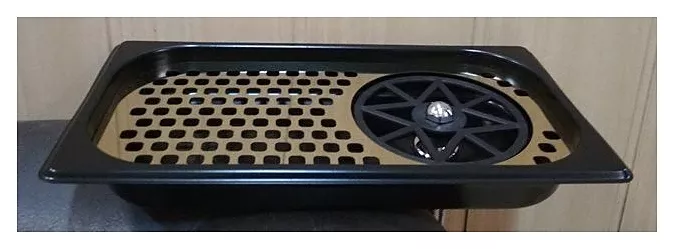 Ринзер для питчера Rinser 327x176х40 мм, врезной, лоток черный, сушильная сетка золото